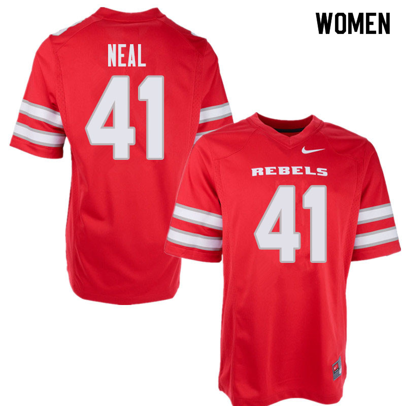 Women's UNLV Rebels #41 Jamaal Neal College Football Jerseys Sale-Red - Click Image to Close